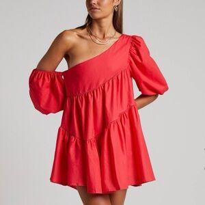 Elegant Red Off-Shoulder Dress